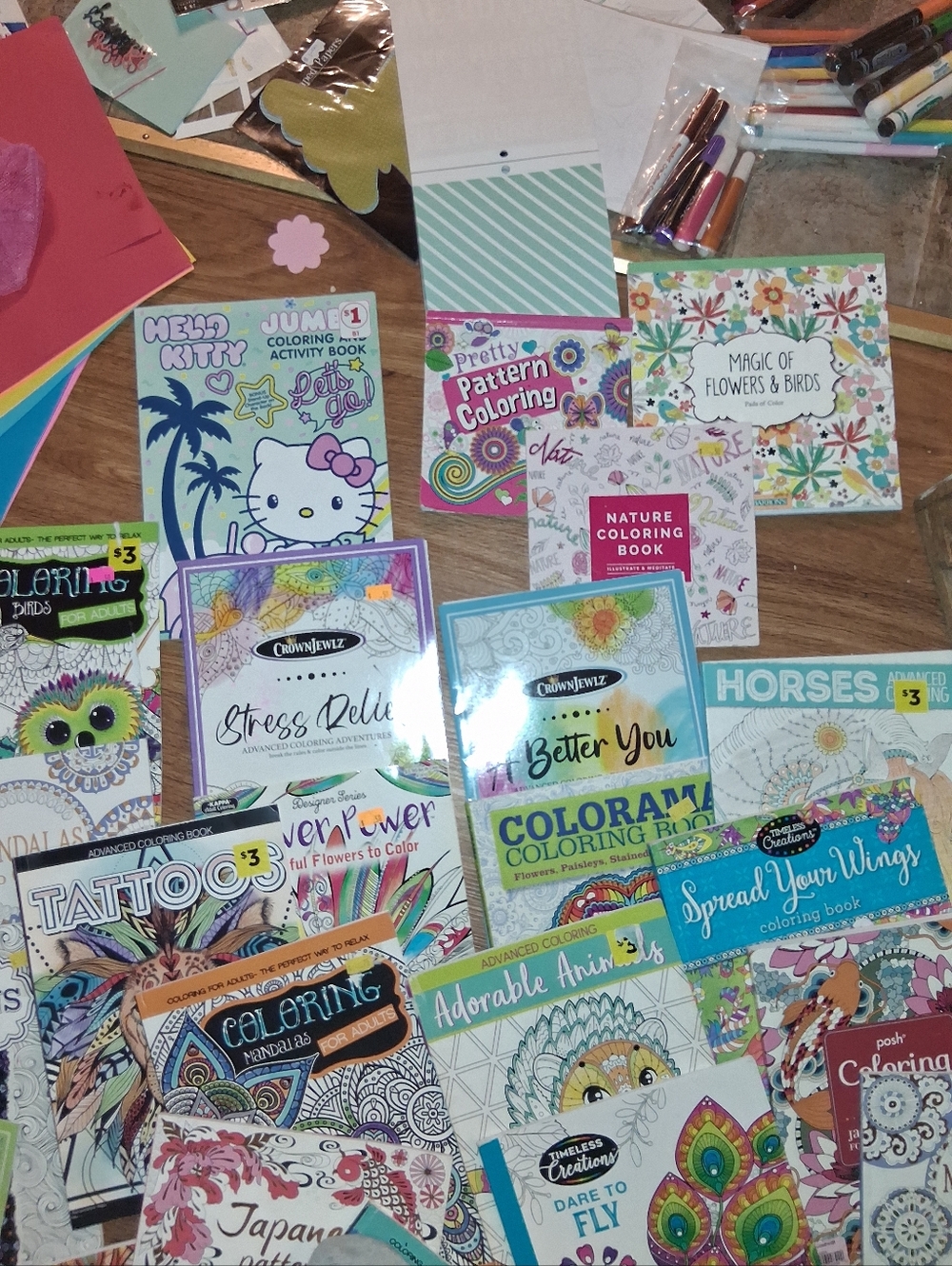 Hey , over sixty piece scrapbook and adult coloring lot - Picture 2 of 6